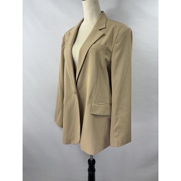 Amazon The Drop Ramona Loose-Fit Relaxed Blazer Stone Camel Khaki Tan Size Large - Picture 1 of 14